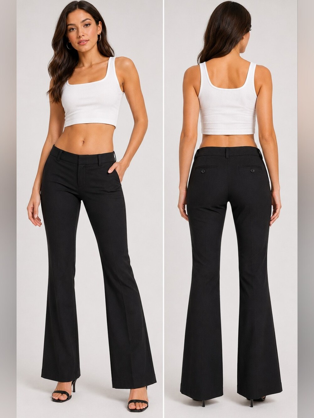 🖤 Candie’s Black Flare Dress Pants Size 1 Y2K Low Rise Stretch Trousers